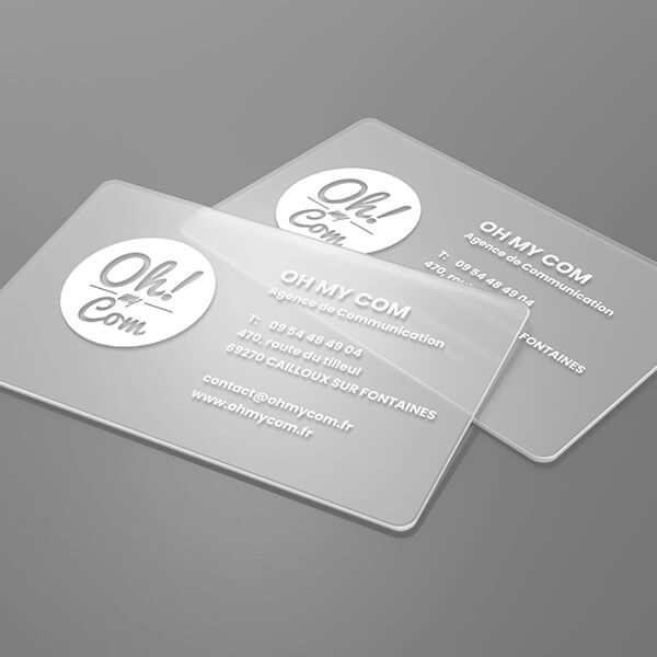 Carte de visite PVC transparente